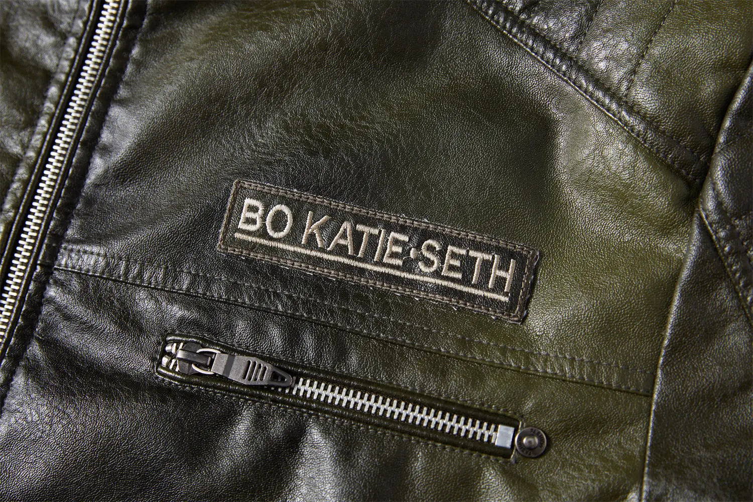 Tobias™ Rust – Rødbrun motorcykeljakke med patch-detaljer